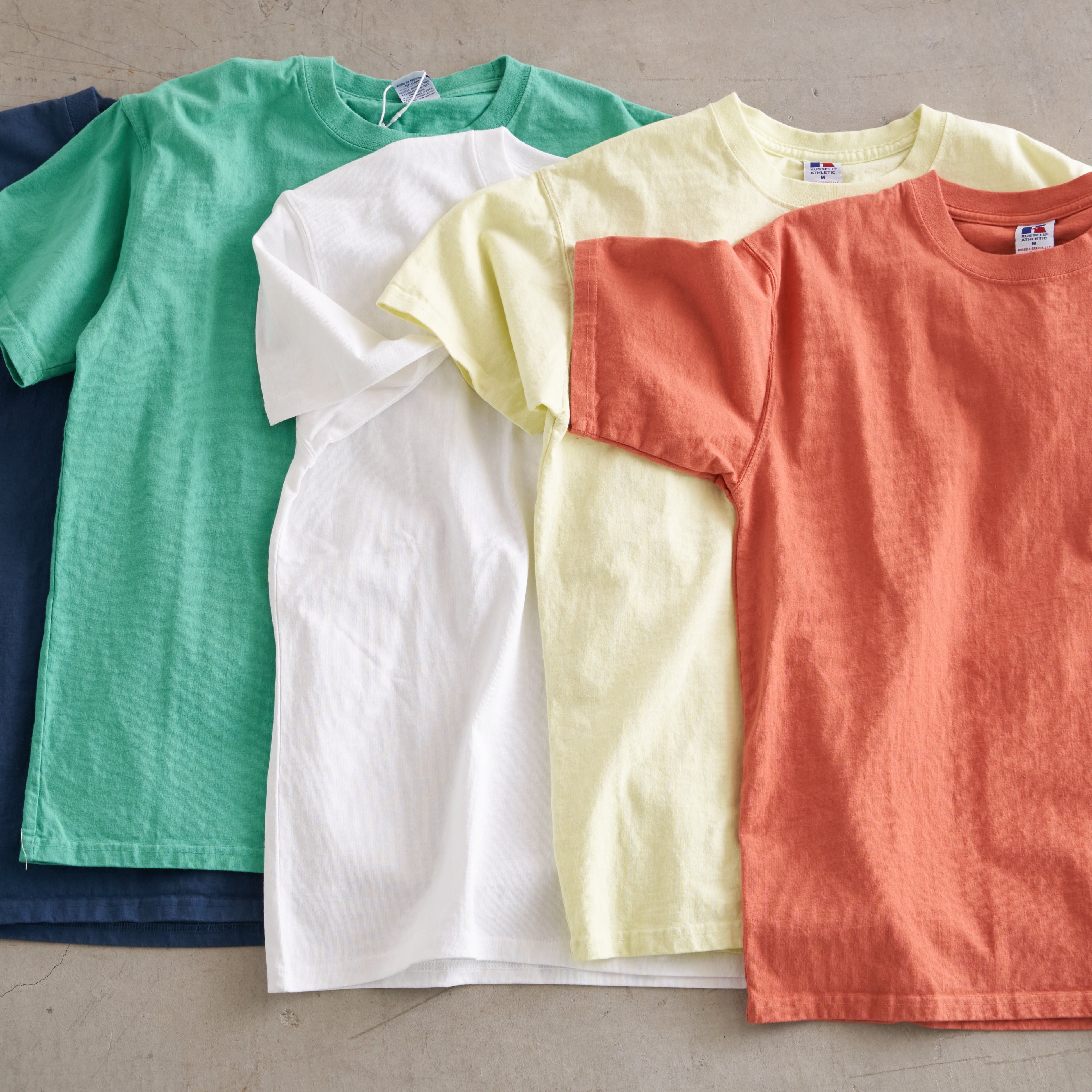 RUSSELL ATHELETIC / Germent Dyed Cotton Jersey S/S T