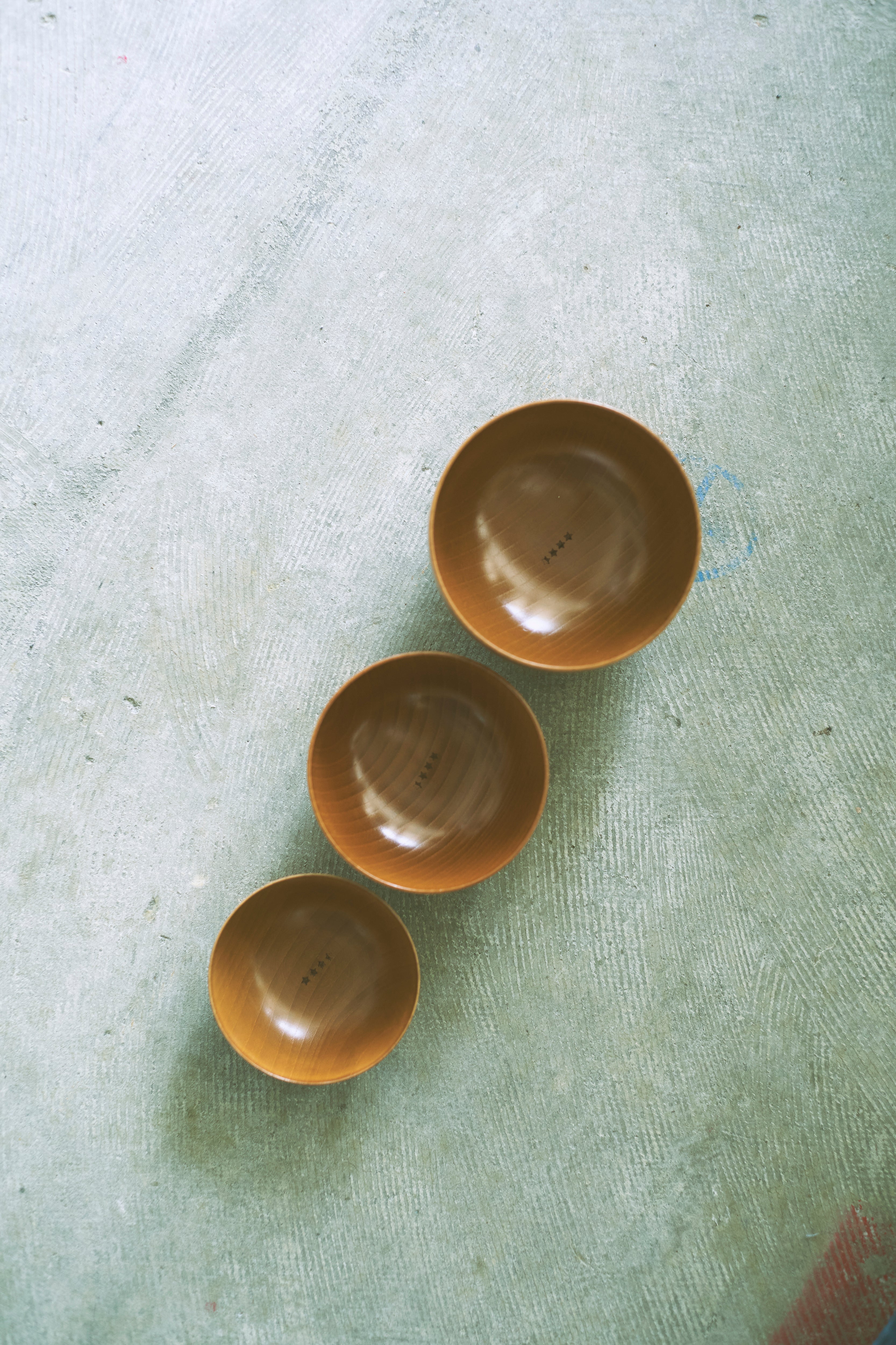 &NUT / WOODEN CAMP BOWL SET OF 3PCS BROWN
