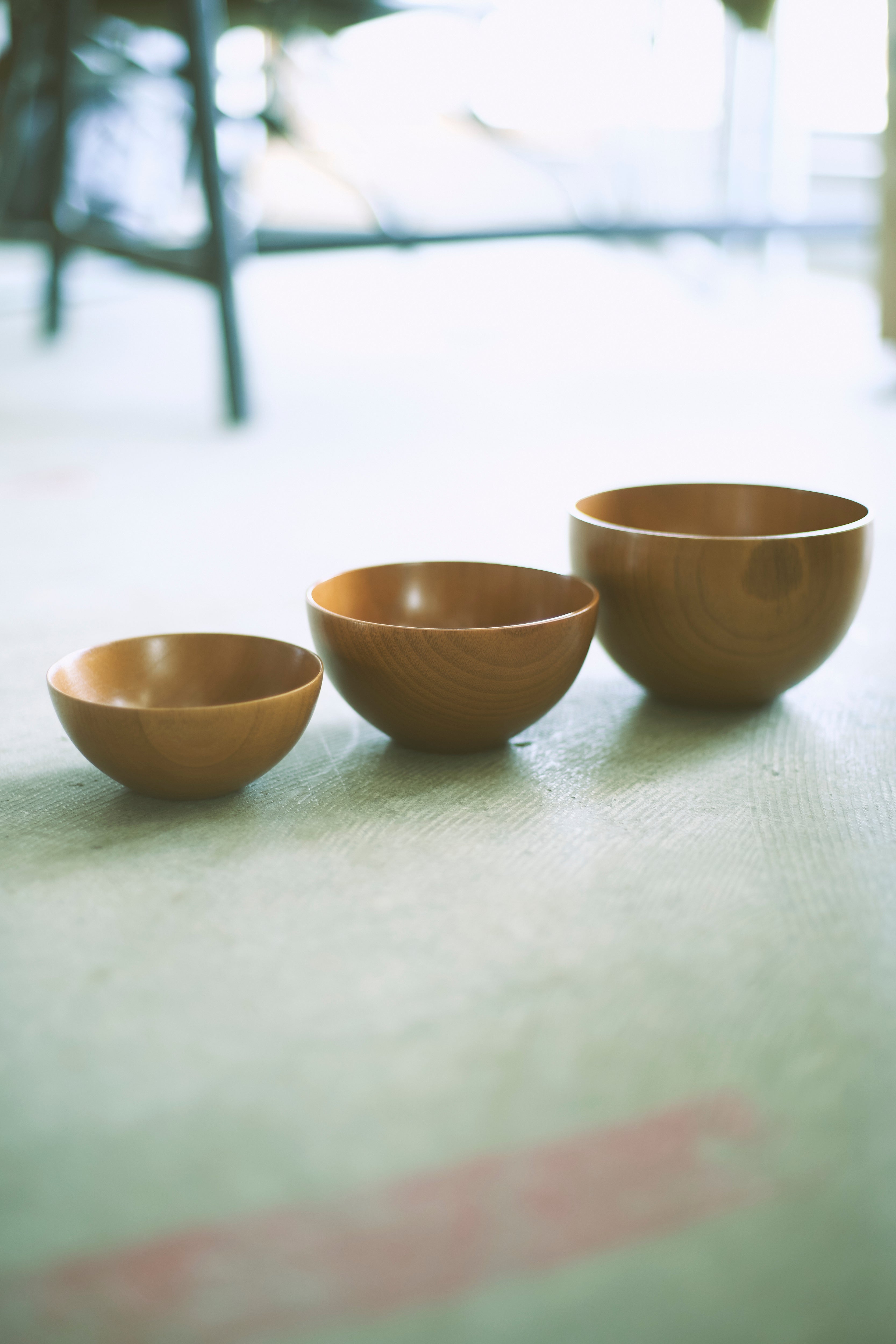 &NUT / WOODEN CAMP BOWL SET OF 3PCS BROWN