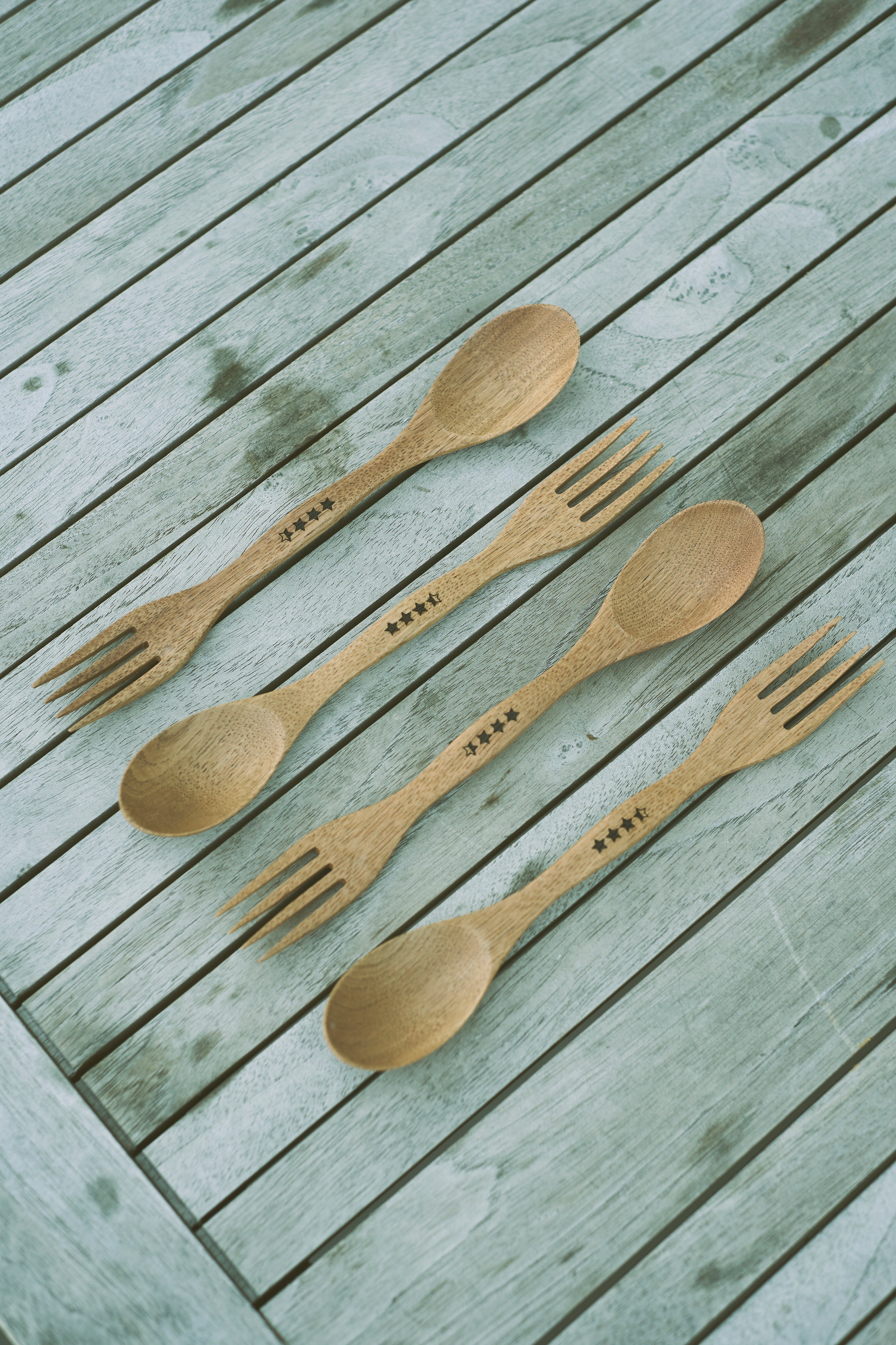 &NUT / WOODEN CAMP SPORK SET OF 4PCS