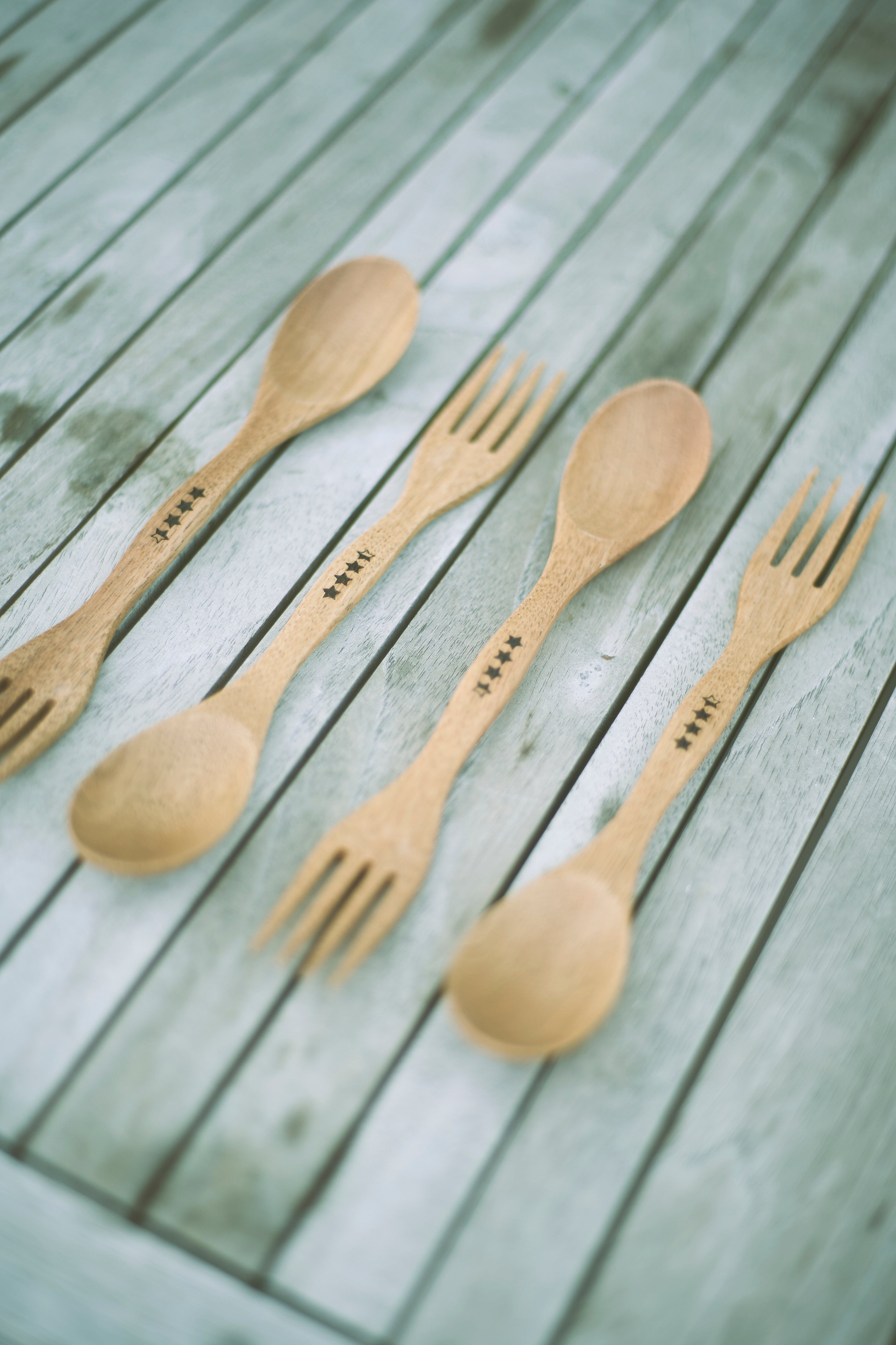 &NUT / WOODEN CAMP SPORK SET OF 4PCS