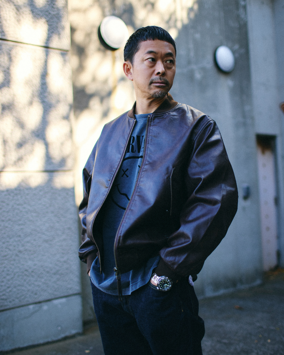 ARMY TWILL / Vegan Leather Blouson