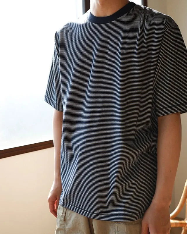 Healthknit / ナローボーダー クルーネック半袖Tシャツ