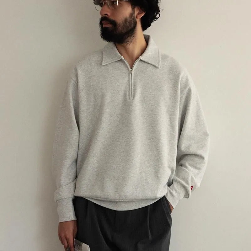 Healthknit / クラシックスウェット 衿付きハーフジップ 長袖