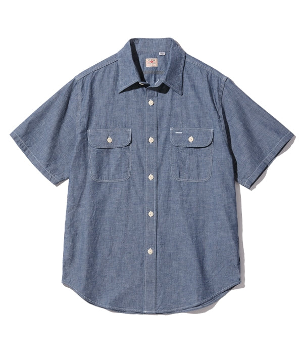 SUGAR CANE / BLUE CHAMBRAY S/S WORK SHIRT