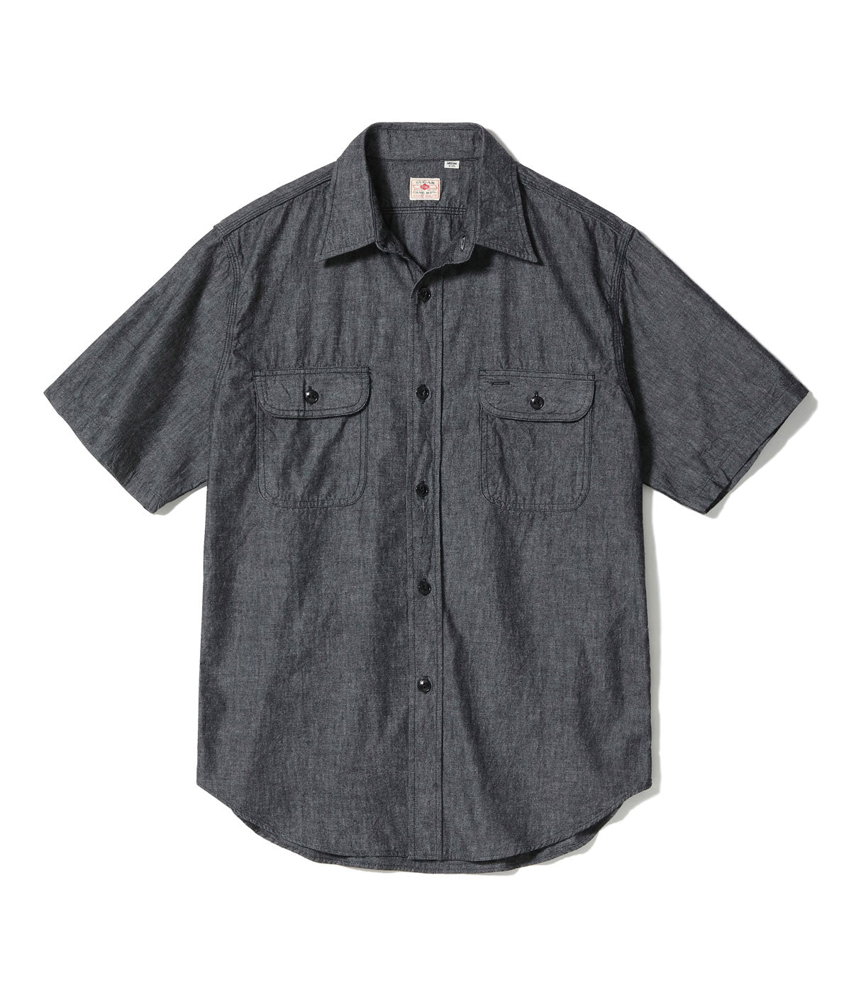 SUGAR CANE / Lot No. SC39307 / BLACK CHAMBRAY WORK SHIRT (SHORT SLEEVE)