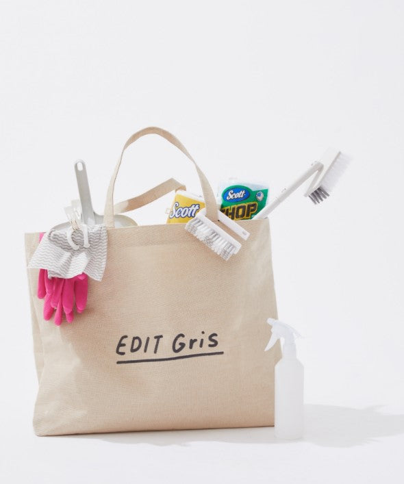 EDIT Gris / ロゴ刺繍ビッグジュートバッグ