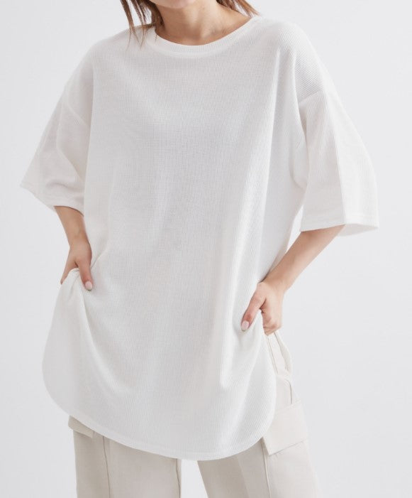 EDIT Gris / ビッグシルエットワッフル半袖Tシャツ