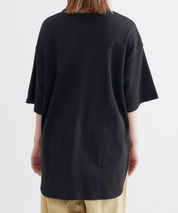 EDIT Gris / ビッグシルエットワッフル半袖Tシャツ
