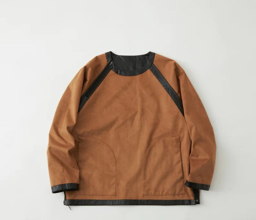 White Mountaineering  /  W FACE FAUX LEATHER REVERSIBLE PULLOVER