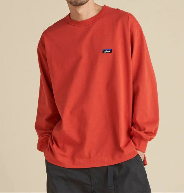 NANGA / ECO HYBRID BOX LOGO EMBROIDERY L/S TEE