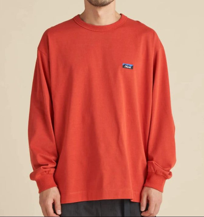 NANGA / ECO HYBRID BOX LOGO EMBROIDERY L/S TEE