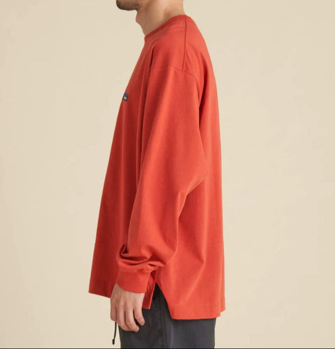 NANGA / ECO HYBRID BOX LOGO EMBROIDERY L/S TEE