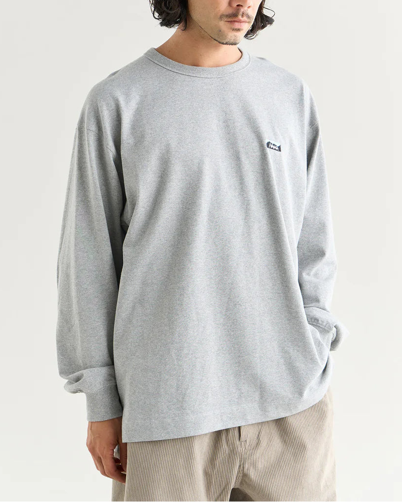 NANGA / ECO HYBRID BOX LOGO EMBROIDERY L/S TEE(UNISEX)