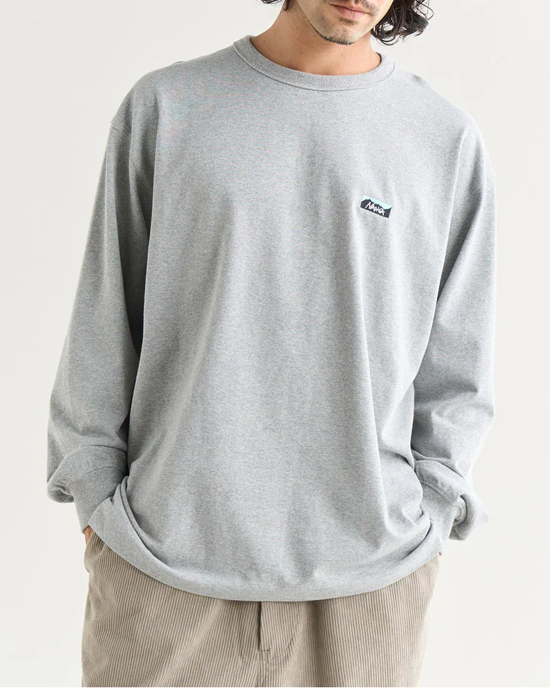 NANGA / ECO HYBRID BOX LOGO EMBROIDERY L/S TEE(UNISEX