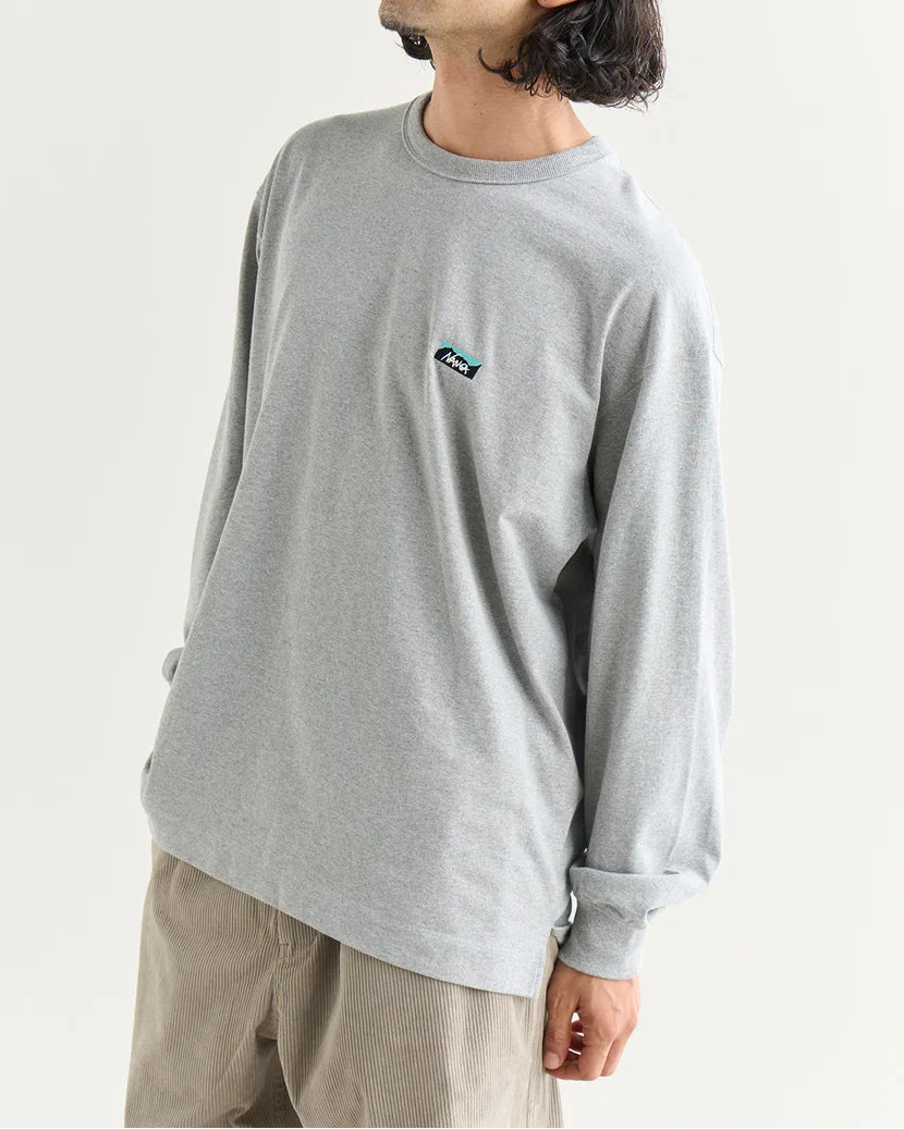 NANGA / ECO HYBRID BOX LOGO EMBROIDERY L/S TEE(UNISEX)