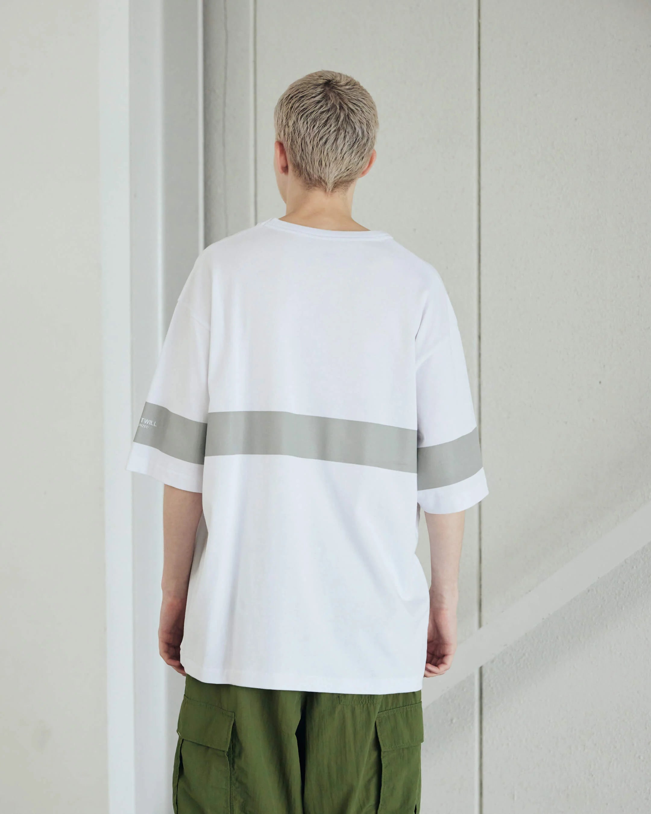 ARMY TWILL / 30/2 OE Half Sleeve Print Tee_Line