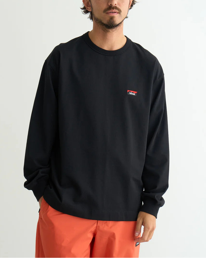 NANGA / ECO HYBRID BOX LOGO EMBROIDERY L/S TEE(UNISEX)