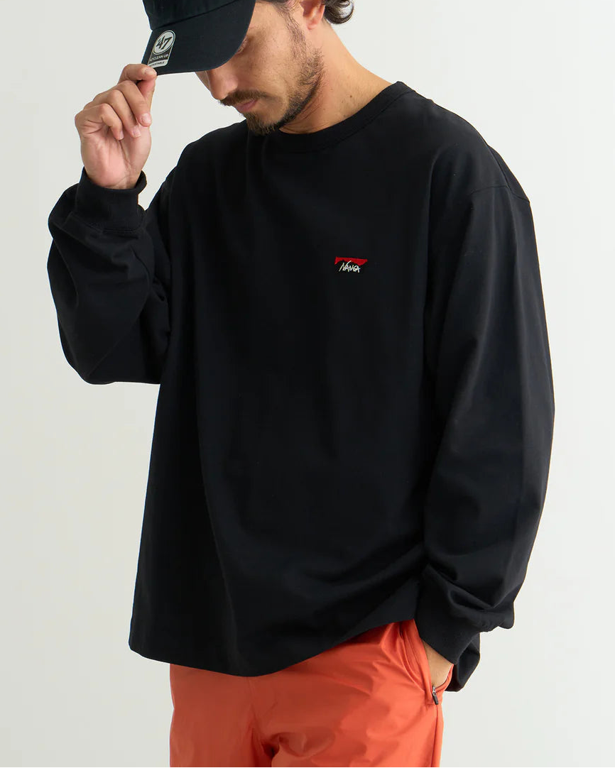 NANGA / ECO HYBRID BOX LOGO EMBROIDERY L/S TEE(UNISEX)