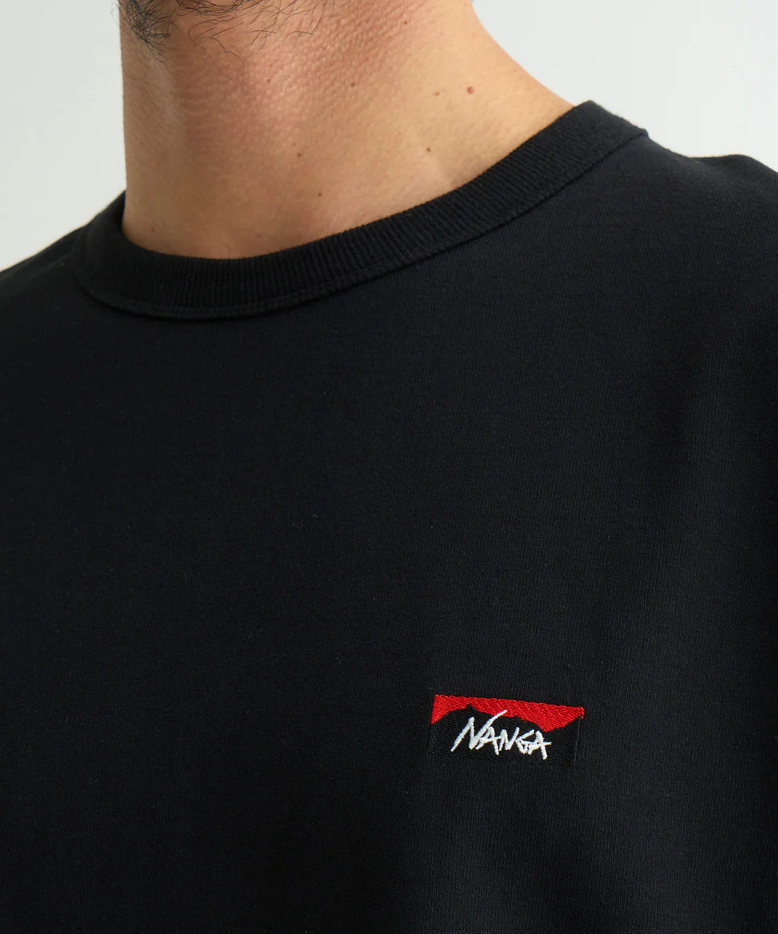 NANGA / ECO HYBRID BOX LOGO EMBROIDERY L/S TEE(UNISEX)
