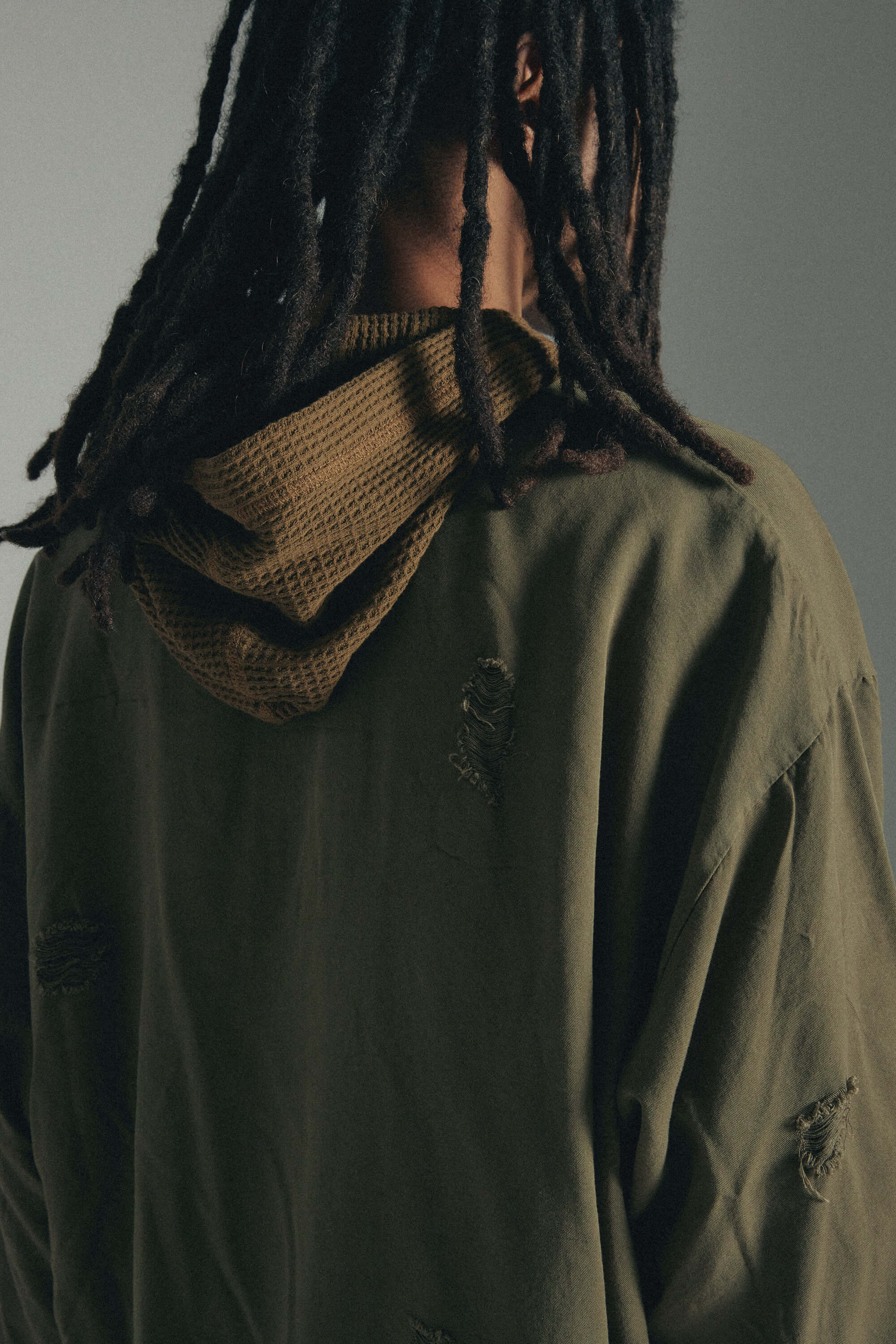 ARMY TWILL / Waffle Hoodie