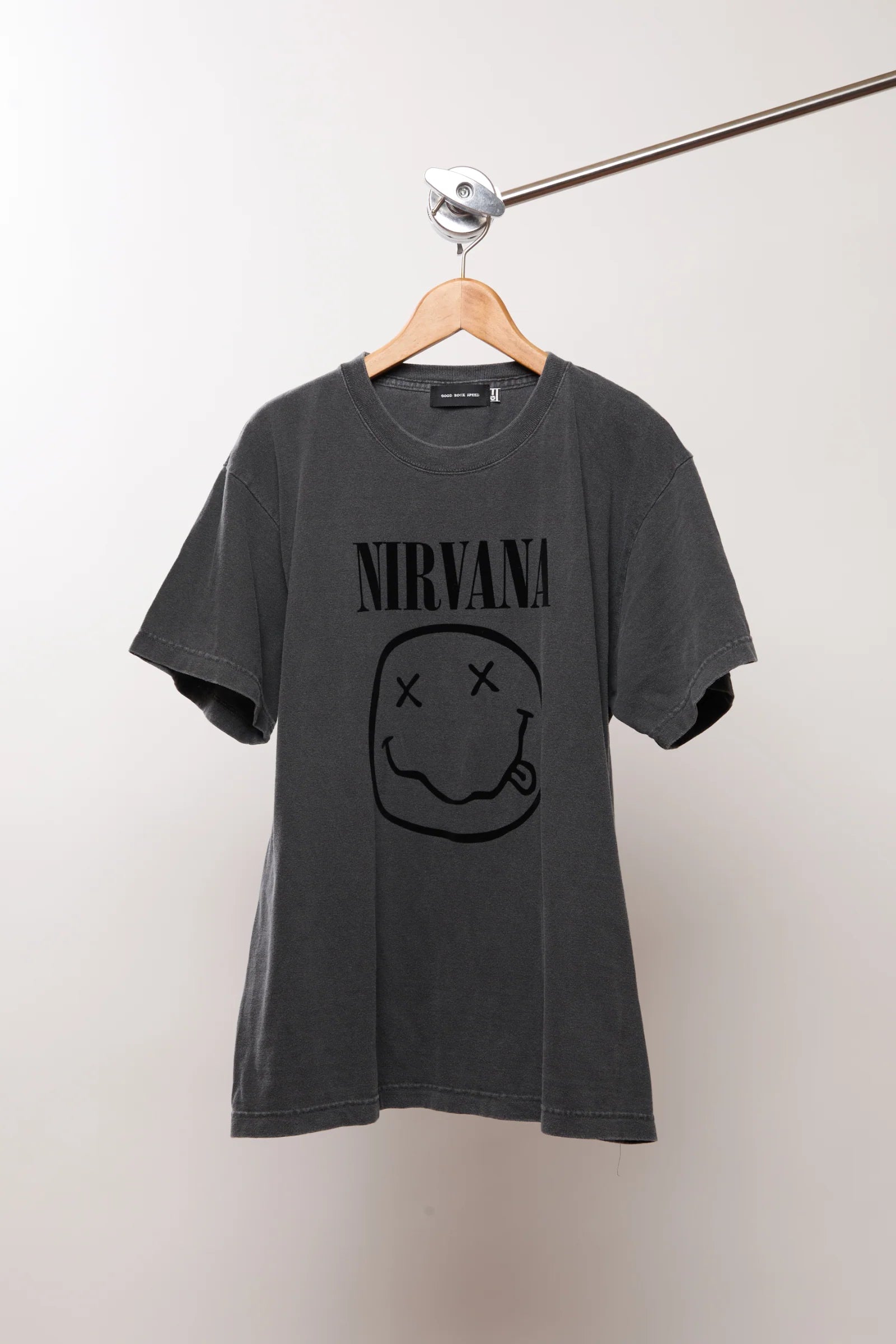 GOOD ROCK SPEED / NIRVANA FLOCKY PRINT T-SHIRT