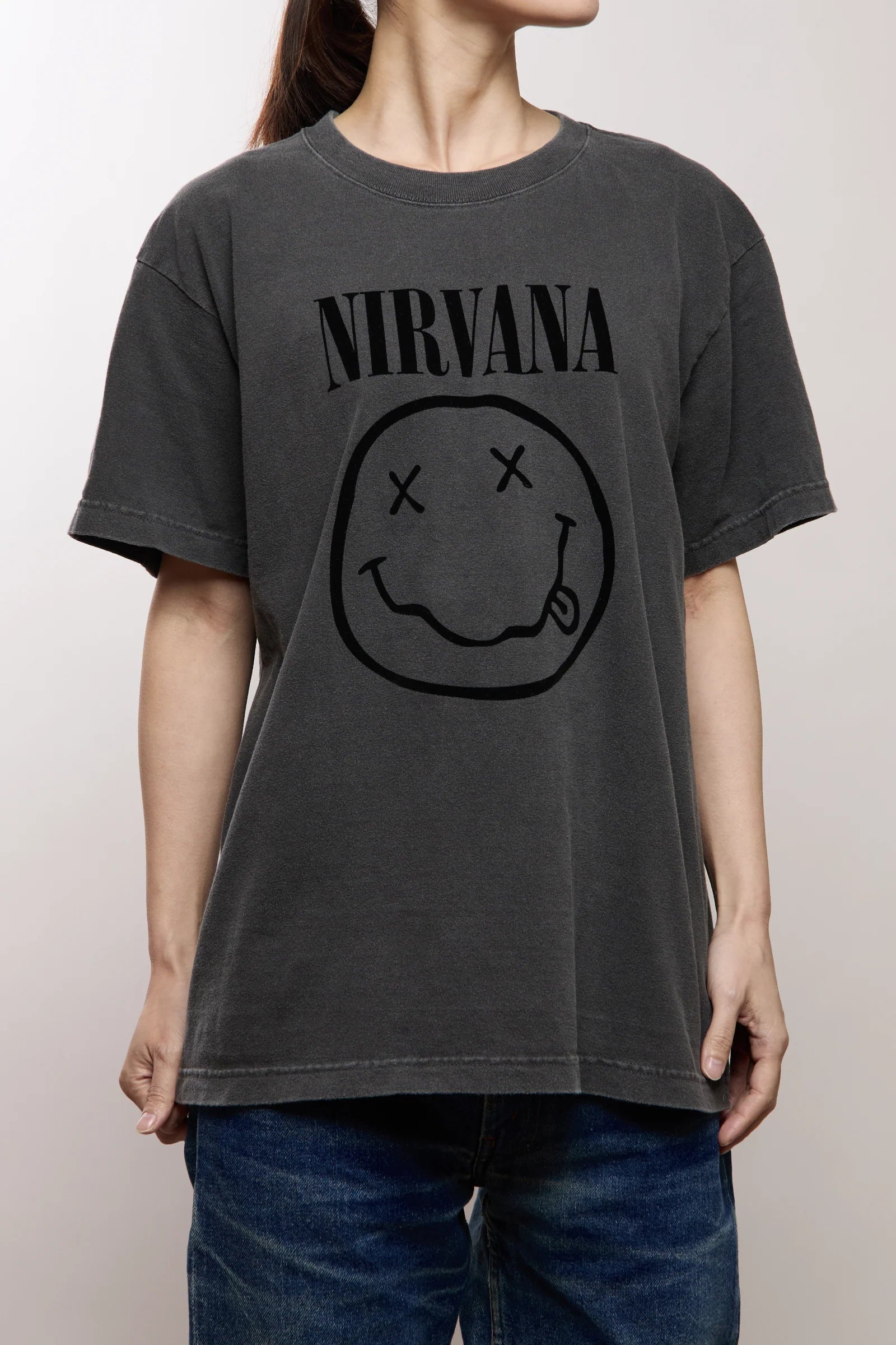 GOOD ROCK SPEED / NIRVANA FLOCKY PRINT T-SHIRT