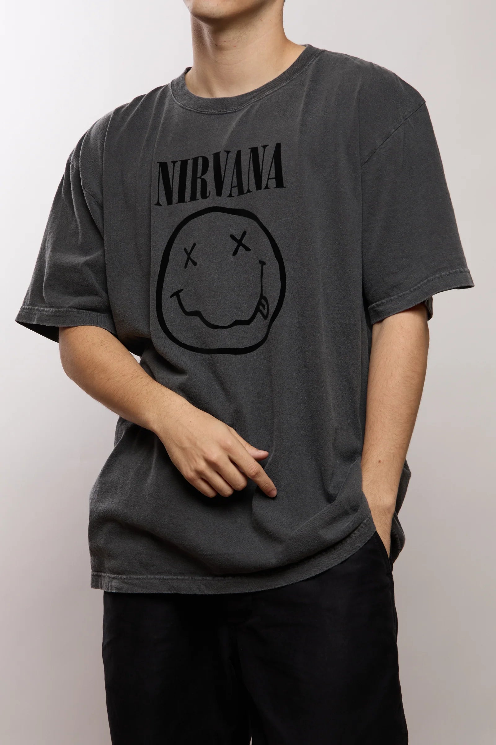 GOOD ROCK SPEED / NIRVANA FLOCKY PRINT T-SHIRT