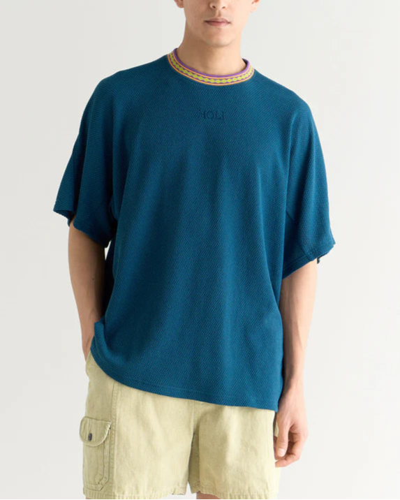 NANGA / RINGER COLLAR PANEL TEE