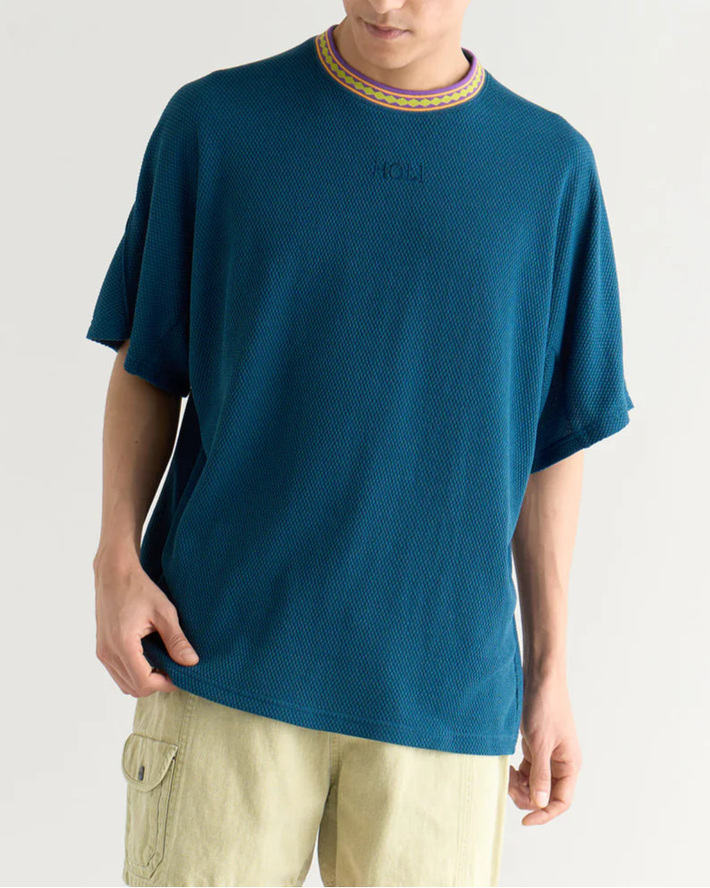 NANGA / RINGER COLLAR PANEL TEE