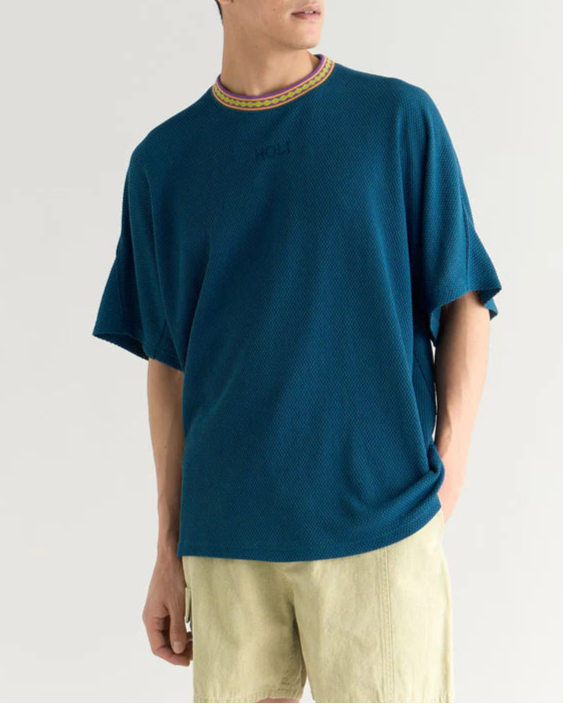 NANGA / RINGER COLLAR PANEL TEE