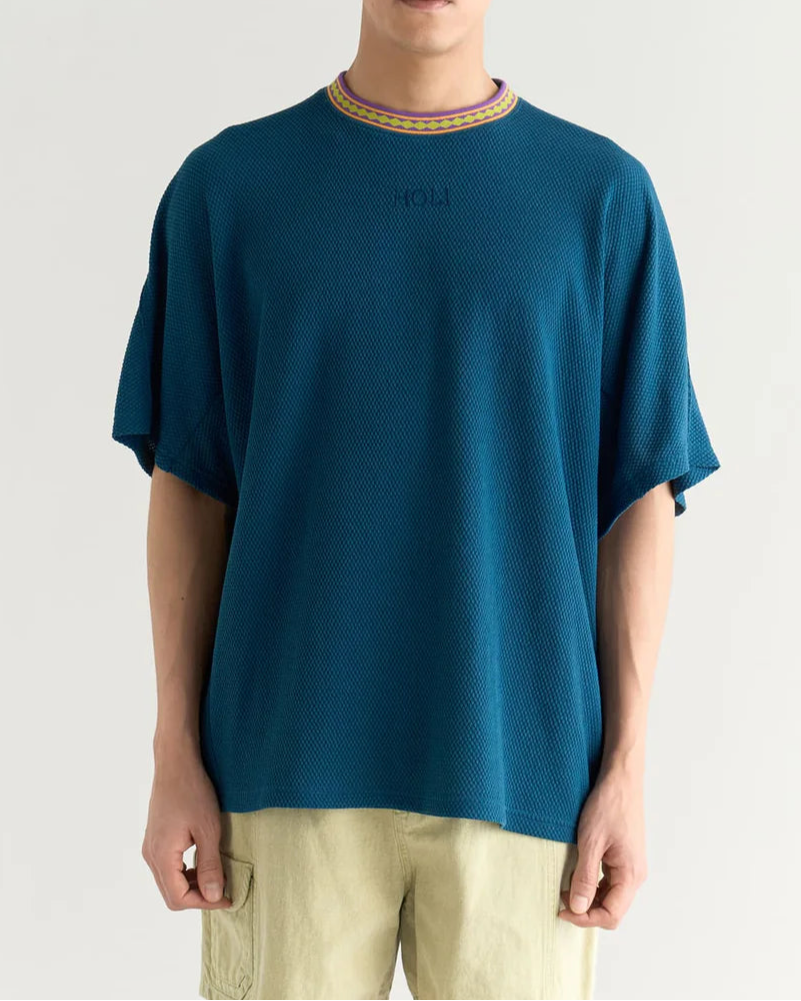 NANGA / RINGER COLLAR PANEL TEE