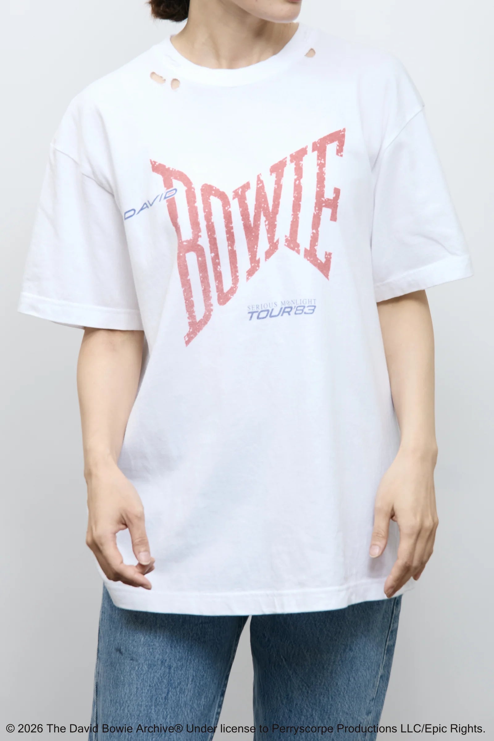 GOOD ROCK SPEED/ DAVID BOWIE DISTRESSED T-SHIRT