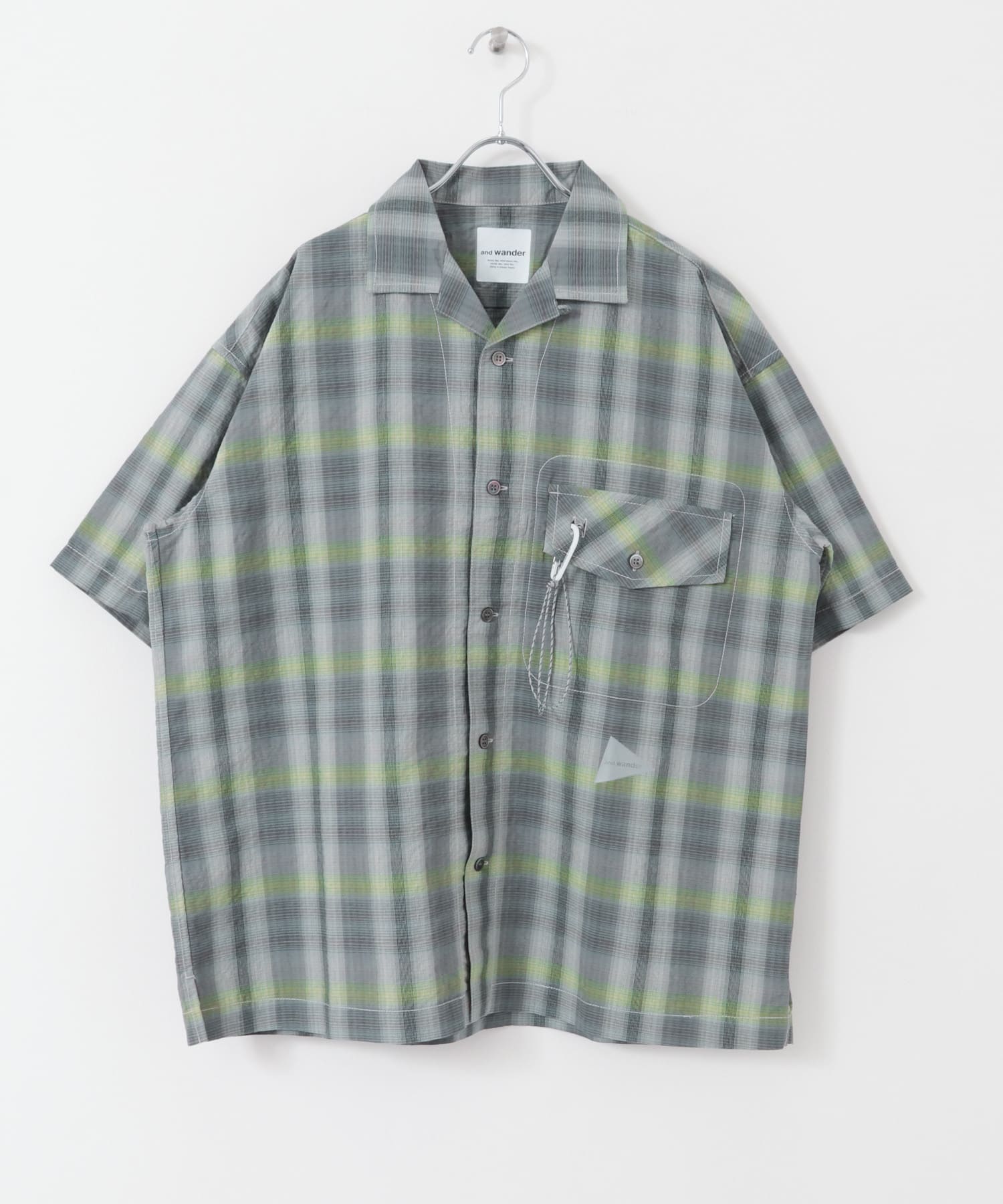 and wander / dry check open SS shirt