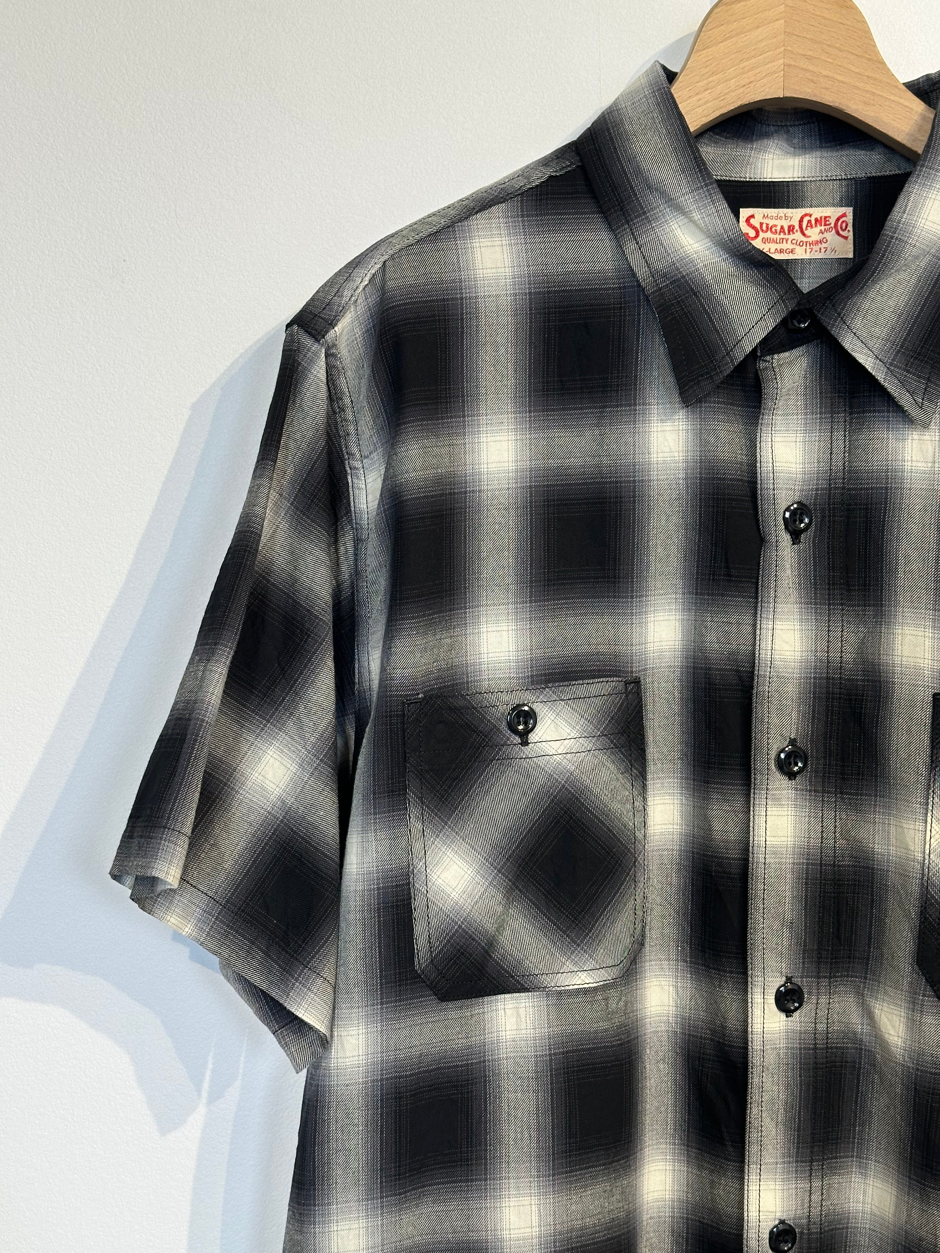 SUGAR CANE / OMBRE CHECK S/S WORK SHIRT