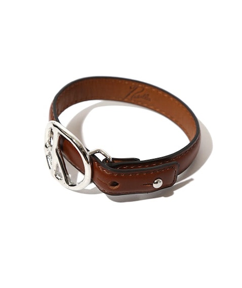 Needles / Peace Buckle Narrow Bracelet - Steer Lthr.