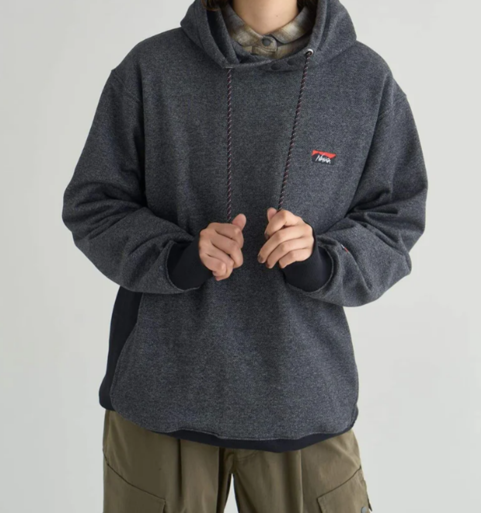 NANGA / ECO HYBRID MINI BOX LOGO EMBROIDERY SWEAT HOODIE
