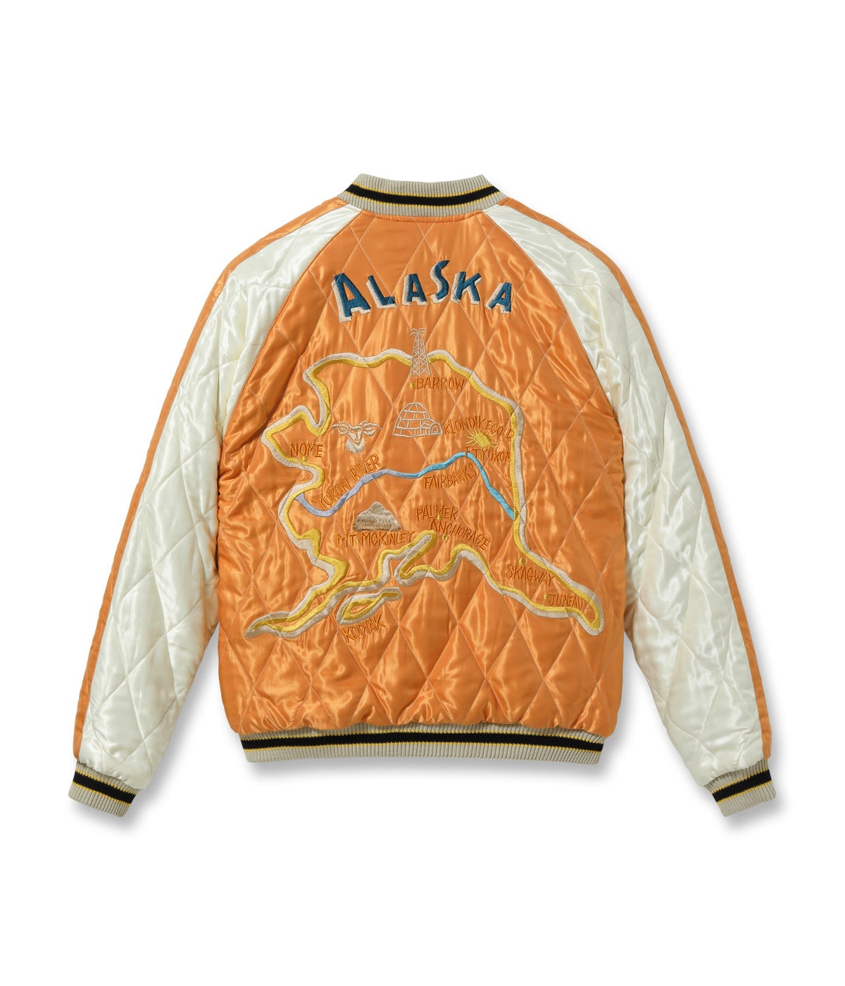 TAILOR TOYO / Lot No. TT15792-119 / Late 1950s Style Velveteen Souvenir Jacket “POLAR BEAR” × “ALASKA MAP”