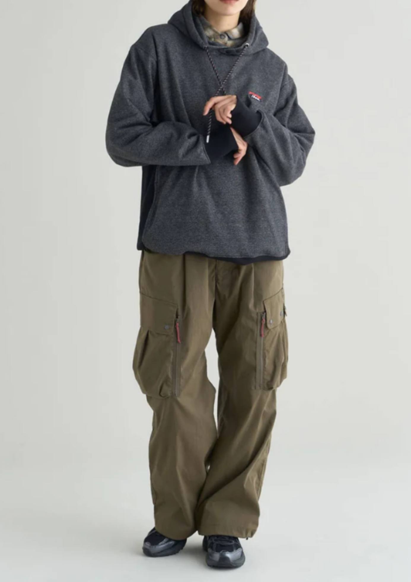 NANGA / ECO HYBRID MINI BOX LOGO EMBROIDERY SWEAT HOODIE