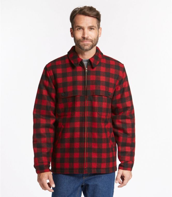 L.L.Bean / Maine Guide Zip Front Jac Shirt With Primaloft Plaid