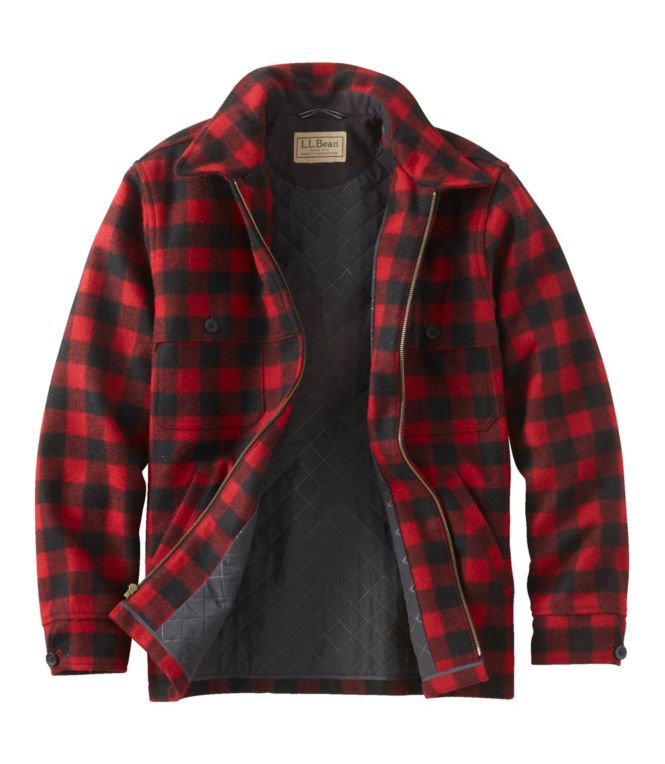 L.L.Bean / Maine Guide Zip Front Jac Shirt With Primaloft Plaid