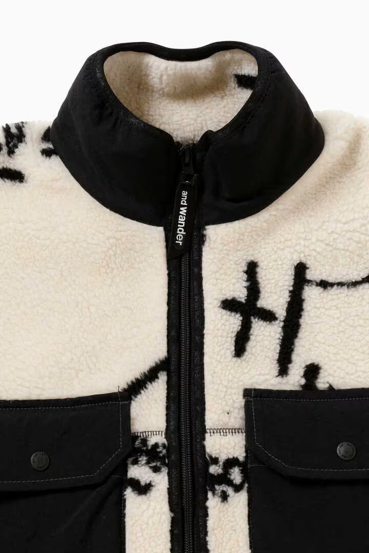 and wander / Daijiro OHARA map key boa jacket