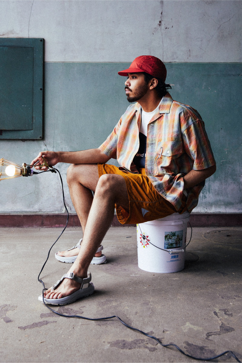 and wander / dry check open SS shirt