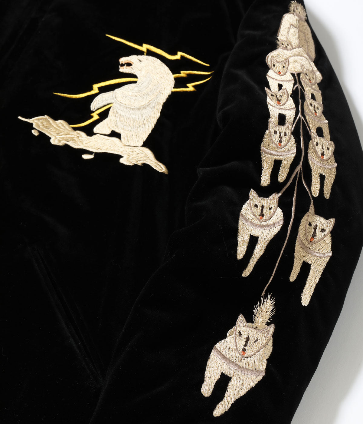 TAILOR TOYO / Lot No. TT15792-119 / Late 1950s Style Velveteen Souvenir Jacket “POLAR BEAR” × “ALASKA MAP”