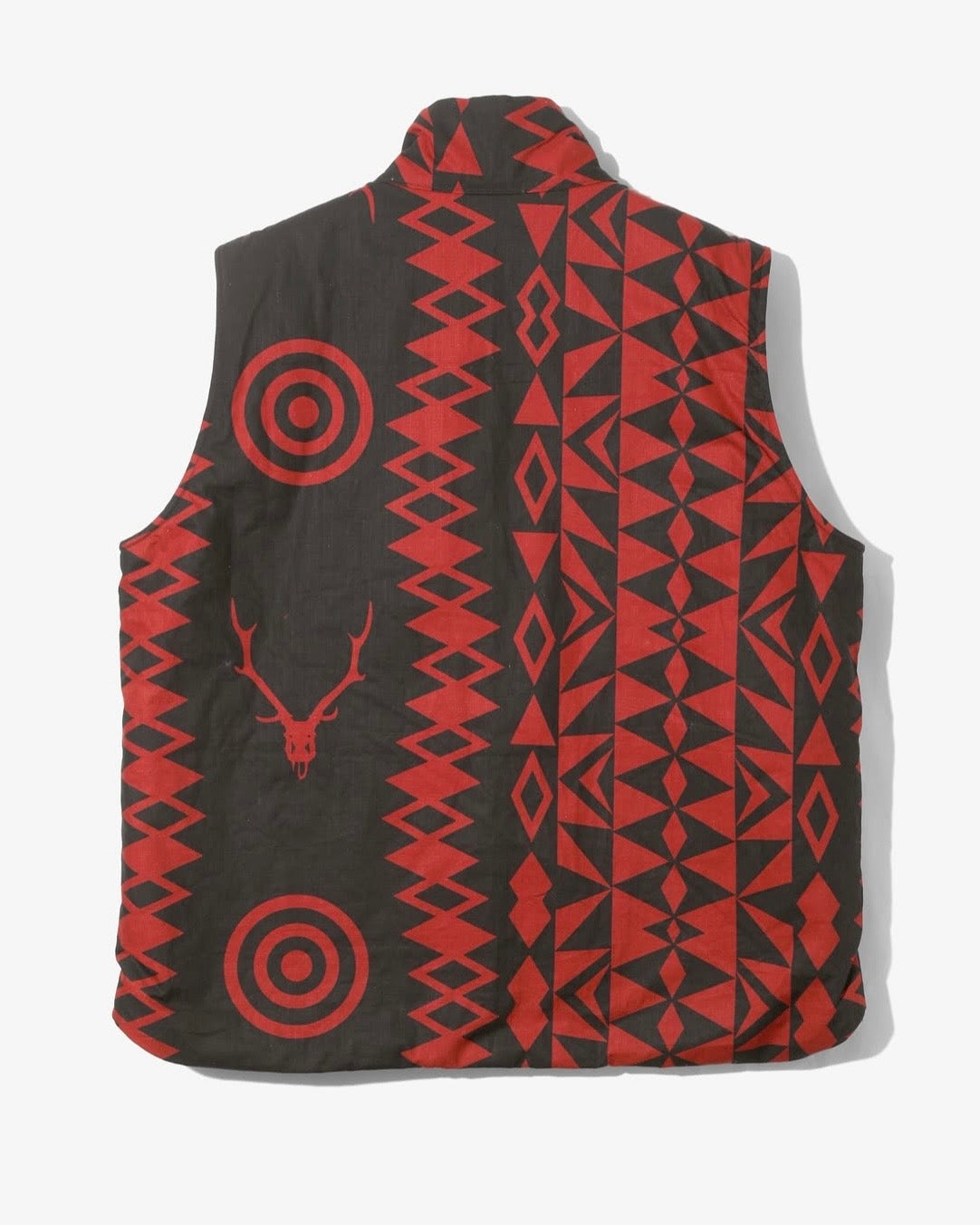 South2west8 / Multi-Pocket Zipped Padding Vest - Cotton Ripstop / Printed