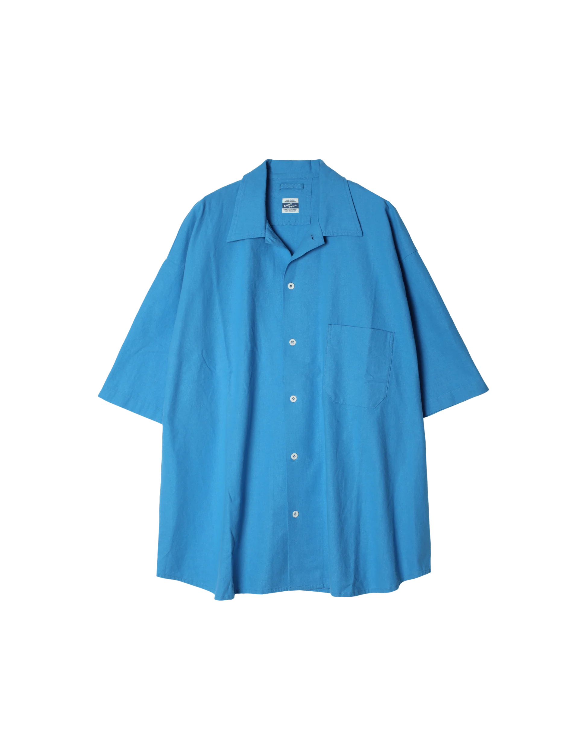 ARMY TWILL / Cotton Linen Slab Big Half Sleeve Shirt