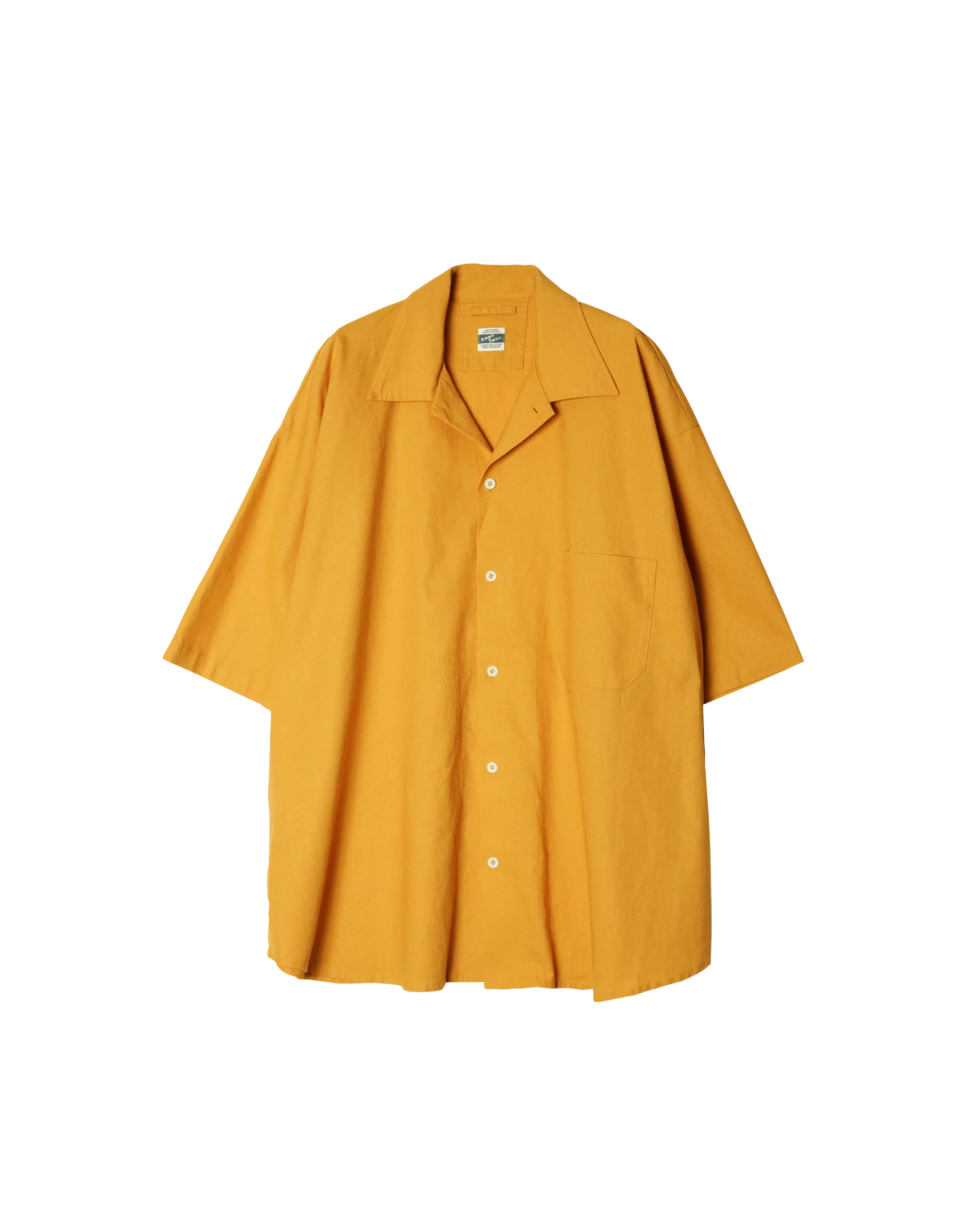 ARMY TWILL / Cotton Linen Slab Big Half Sleeve Shirt