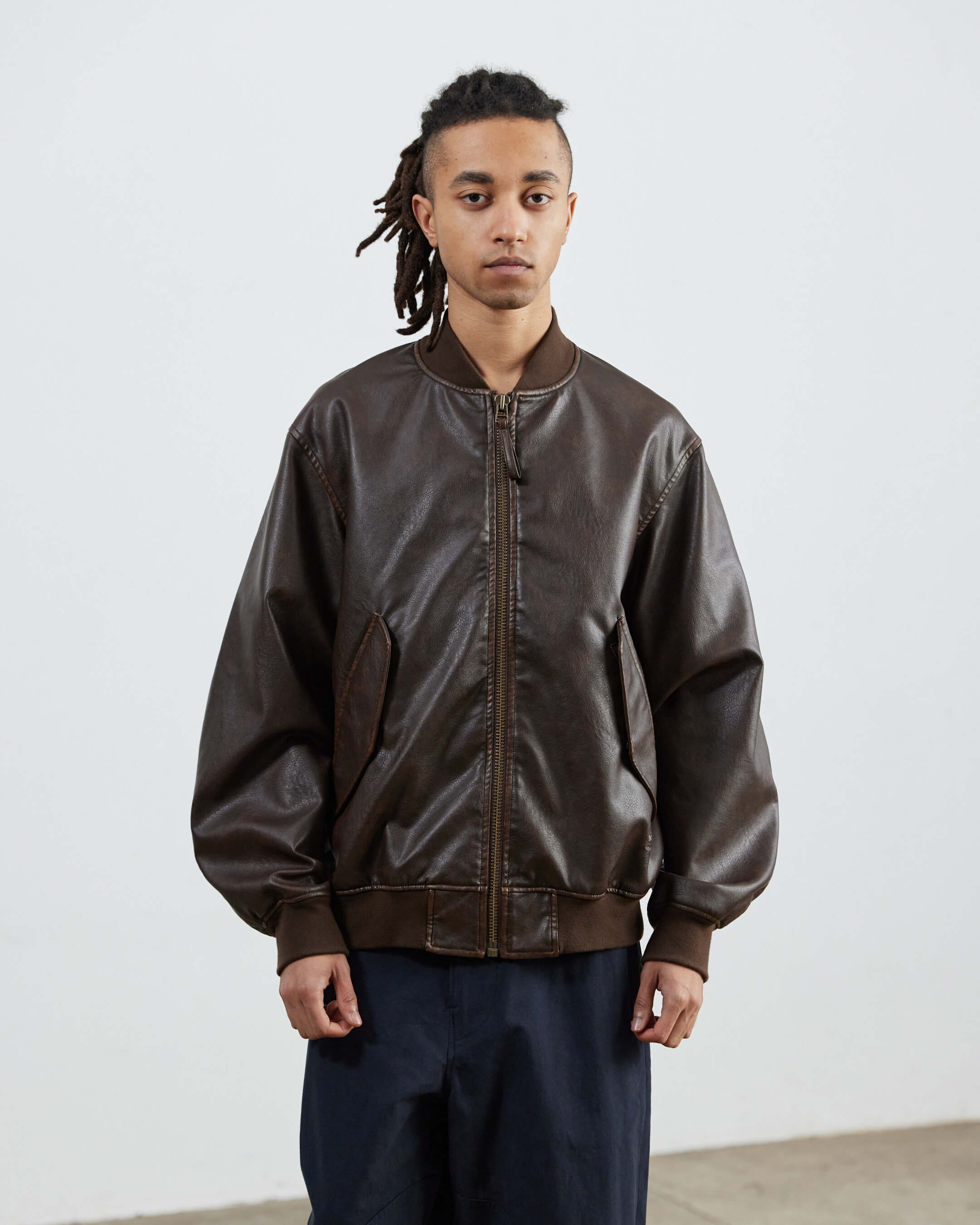 ARMY TWILL / Vegan Leather Blouson
