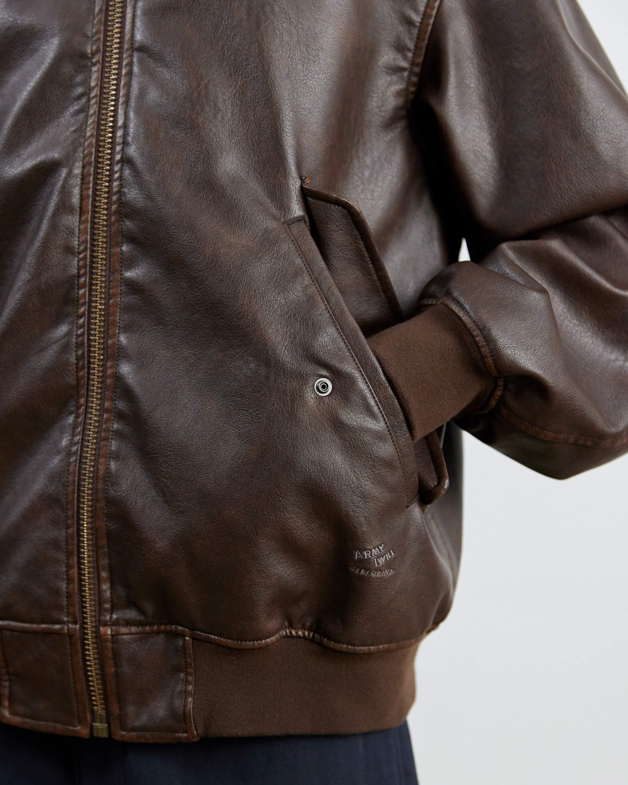 ARMY TWILL / Vegan Leather Blouson