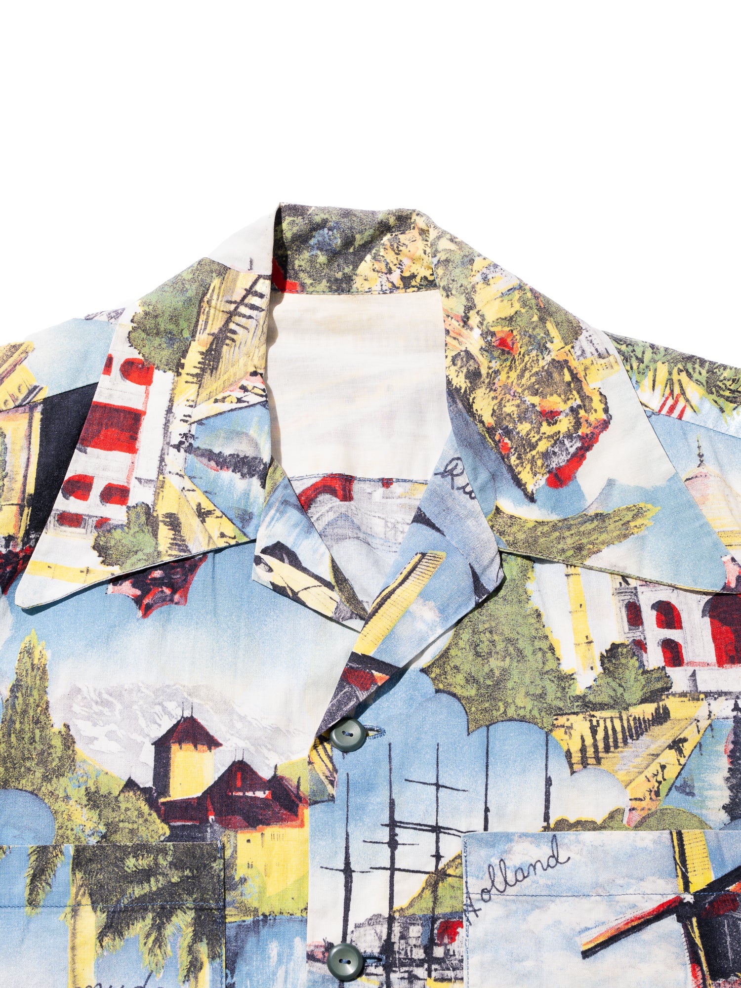 NorMo Vintage / VTG-HAWAIAN SHIRTS 50's~60’s PICTURE ”風景 建物柄”